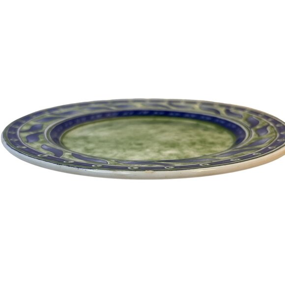 Pier 1 Imports Set-2 Versailles Ceramica Quadrifoglio Blue Green Luncheon Plates - Picture 8 of 12